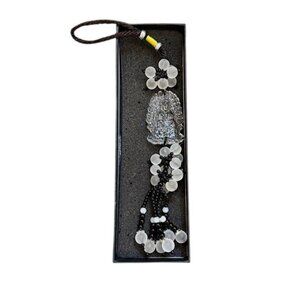 Crystal Buddha Car Hanging Ornament With Frosted Beads & Tassels